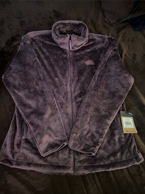 🆕 NWT The North Face Plush Full-Zip Teddy Jacket - Midnight Mauve Size XXL
